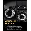 ChainsHouse Viking Rune Necklace for Men, Stainless Steel Norse Mobius Ring & Viking Circle Pendant, Nordic Mythology Protection Amulet with Adjustable Wax Cord with Gift Box(c. Circle-Steel)
