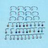 PunkTracker 20G 42Pcs Nose Rings, Nose Rings for Women L Shape Surgical Steel Nose Ring Nose Hoops Stud Screw Nose Piercing Jewelry