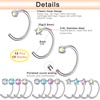 PunkTracker 20G 42Pcs Nose Rings, Nose Rings for Women L Shape Surgical Steel Nose Ring Nose Hoops Stud Screw Nose Piercing Jewelry