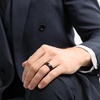 TRUMIUM Tungsten Wedding Rings for Men Women 4MM 6MM 8MM Mens Wedding Band Black/Rose Gold/Gold Plated Rings Hammered Matte Finish Jewelry Comfort Fit Size 5-13(8mm Black Hammered)