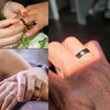 TRUMIUM Tungsten Wedding Rings for Men Women 4MM 6MM 8MM Mens Wedding Band Black/Rose Gold/Gold Plated Rings Hammered Matte Finish Jewelry Comfort Fit Size 5-13(6mm Black Hammered)