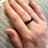 TRUMIUM Tungsten Wedding Rings for Men Women 4MM 6MM 8MM Mens Wedding Band Black/Rose Gold/Gold Plated Rings Hammered Matte Finish Jewelry Comfort Fit Size 5-13(4mm Black)
