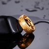 TRUMIUM Tungsten Wedding Rings for Men Women 4MM 6MM 8MM Mens Wedding Band Black/Rose Gold/Gold Plated Rings Hammered Matte Finish Jewelry Comfort Fit Size 5-13(8mm Gold Hammered)