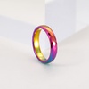 TRUMIUM Tungsten Wedding Rings for Men Women 4MM 6MM 8MM Mens Wedding Band Black/Rose Gold/Gold Plated Rings Hammered Matte Finish Jewelry Comfort Fit Size 5-13(4mm Faceted Rainbow)