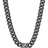 ChainsHouse Personalized Cuban Link Chain for Men Women,Custom Engraved 1-6 Names,5mm/7mm/9mm/12mm Width Chain Name Necklace with Gift Box,Hypoallergenic & Waterproof(J-Black-Men-12mm width)