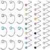 PunkTracker 20G 42Pcs Nose Rings, Nose Rings for Women L Shape Surgical Steel Nose Ring Nose Hoops Stud Screw Nose Piercing Jewelry