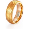 TRUMIUM Tungsten Wedding Rings for Men Women 4MM 6MM 8MM Mens Wedding Band Black/Rose Gold/Gold Plated Rings Hammered Matte Finish Jewelry Comfort Fit Size 5-13(8mm Gold Hammered)
