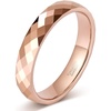 TRUMIUM Tungsten Wedding Rings for Men Women 4MM 6MM 8MM Mens Wedding Band Black/Rose Gold/Gold Plated Rings Hammered Matte Finish Jewelry Comfort Fit Size 5-13(4mm Rose Gold)