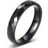 TRUMIUM Tungsten Wedding Rings for Men Women 4MM 6MM 8MM Mens Wedding Band Black/Rose Gold/Gold Plated Rings Hammered Matte Finish Jewelry Comfort Fit Size 5-13(4mm Black)