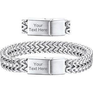 ChainsHouse Bracelet for Men, 316L Stainless Steel Franco Cuban Link Chain Bracelet with Sturdy Clasp, 6/10/12MM Widths, 7.5/8.3/9 Inch Lengths, Gift for Husband or Dad(11: 10mm-Steel-Custom)