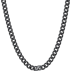 ChainsHouse Personalized Cuban Link Chain for Men Women,Custom Engraved 1-6 Names,5mm/7mm/9mm/12mm Width Chain Name Necklace with Gift Box,Hypoallergenic & Waterproof(Q-Black-Women-5mm width)
