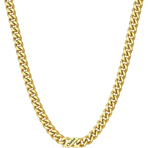 ChainsHouse Personalized Cuban Link Chain for Men Women,Custom Engraved 1-6 Names,5mm/7mm/9mm/12mm Width Chain Name Necklace with Gift Box,Hypoallergenic & Waterproof(D-Gold-Men-7mm width)