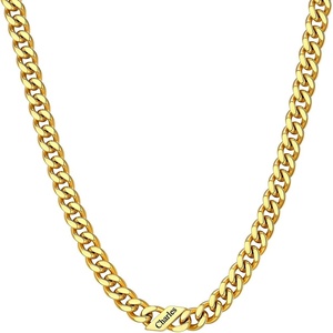 ChainsHouse Personalized Cuban Link Chain for Men Women,Custom Engraved 1-6 Names,5mm/7mm/9mm/12mm Width Chain Name Necklace with Gift Box,Hypoallergenic & Waterproof(O-Gold-Women-7mm width)