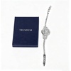 TRUMIUM Cubic Zirconia Silver-Tone Bracelet Watch for Women | Crystal-Encrusted Band, Silver-Tone Finish, Women’s Dress Watch