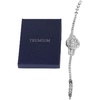TRUMIUM Cubic Zirconia Silver-Tone Bracelet Watch for Women | Crystal-Encrusted Band, Silver-Tone Finish, Women’s Dress Watch