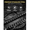ChainsHouse Stainless Steel Box Chain for Men Silver/Black/Gold Plated Round Box Necklace for Pendant Women No Tarnish Durable Hip Hop Jewelry Father Gift 3mm/6mm Width 18″-30″ Length(D-6mm-Black)