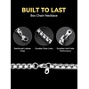 ChainsHouse Stainless Steel Box Chain for Men Silver/Black/Gold Plated Round Box Necklace for Pendant Women No Tarnish Durable Hip Hop Jewelry Father Gift 3mm/6mm Width 18″-30″ Length(B-6mm-Silver)