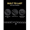 ChainsHouse Stainless Steel Box Chain for Men Silver/Black/Gold Plated Round Box Necklace for Pendant Women No Tarnish Durable Hip Hop Jewelry Father Gift 3mm/6mm Width 18″-30″ Length(D-6mm-Black)