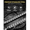ChainsHouse Stainless Steel Box Chain for Men Silver/Black/Gold Plated Round Box Necklace for Pendant Women No Tarnish Durable Hip Hop Jewelry Father Gift 3mm/6mm Width 18″-30″ Length(A-3mm-Silver)