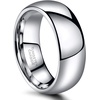 TRUMIUM 2mm 4mm 6mm 8mm Tungsten Wedding Band Ring for Men Women | Silver/Rose Gold Plated/Rainbow/Gold Plated, Domed High Polish, Engagement Promise Rings, Comfort Fit, Size 4-15(8mm silver plated)