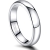 TRUMIUM 2mm 4mm 6mm 8mm Tungsten Wedding Band Ring for Men Women | Silver/Rose Gold Plated/Rainbow/Gold Plated, Domed High Polish, Engagement Promise Rings, Comfort Fit, Size 4-15(4mm silver plated)