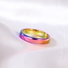 TRUMIUM 2mm 4mm 6mm 8mm Tungsten Wedding Band Ring for Men Women | Silver/Rose Gold Plated/Rainbow/Gold Plated, Domed High Polish, Engagement Promise Rings, Comfort Fit, Size 4-15(Tungsten-Rainbow-4mm)