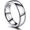 TRUMIUM 2mm 4mm 6mm 8mm Tungsten Wedding Band Ring for Men Women | Silver/Rose Gold Plated/Rainbow/Gold Plated, Domed High Polish, Engagement Promise Rings, Comfort Fit, Size 4-15(6mm silver plated)