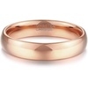TRUMIUM 2mm 4mm 6mm 8mm Tungsten Wedding Band Ring for Men Women | Silver/Rose Gold Plated/Rainbow/Gold Plated, Domed High Polish, Engagement Promise Rings, Comfort Fit, Size 4-15(4mm rose gold plated)