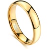 TRUMIUM 2mm 4mm 6mm 8mm Tungsten Wedding Band Ring for Men Women | Silver/Rose Gold Plated/Rainbow/Gold Plated, Domed High Polish, Engagement Promise Rings, Comfort Fit, Size 4-15(4mm 24k gold plated)