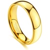 TRUMIUM 2mm 4mm 6mm 8mm Tungsten Wedding Band Ring for Men Women | Silver/Rose Gold Plated/Rainbow/Gold Plated, Domed High Polish, Engagement Promise Rings, Comfort Fit, Size 4-15(6mm 24k gold plated)