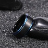 TRUMIUM 4mm 6mm 8mm Tungsten Rings for Men Women | Silver Blue Rose Gold Plated, Black Tungsten Wedding Band, Matte Brushed Finish, Comfort Fit, Size 4-15(8mm Black Blue)