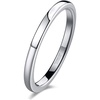 TRUMIUM 2mm 4mm 6mm 8mm Tungsten Wedding Band Ring for Men Women | Silver/Rose Gold Plated/Rainbow/Gold Plated, Domed High Polish, Engagement Promise Rings, Comfort Fit, Size 4-15(2mm silver plated)