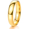 TRUMIUM 2mm 4mm 6mm 8mm Tungsten Wedding Band Ring for Men Women | Silver/Rose Gold Plated/Rainbow/Gold Plated, Domed High Polish, Engagement Promise Rings, Comfort Fit, Size 4-15(6mm 24k gold plated)