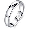 TRUMIUM 2mm 4mm 6mm 8mm Tungsten Wedding Band Ring for Men Women | Silver/Rose Gold Plated/Rainbow/Gold Plated, Domed High Polish, Engagement Promise Rings, Comfort Fit, Size 4-15(4mm silver plated)