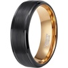 8mm black rose gold plated
