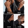 ChainsHouse Stainless Steel Cuban Link Bracelet, 6mm/8mm/12mm/17mm Width, 7.5″/8.3″/9″, Black/ 18K Gold Plated Chain Wrist Bracelets for Men Women, Send Gift Box(B: Steel-8mm width)