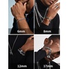 ChainsHouse Stainless Steel Cuban Link Bracelet, 6mm/8mm/12mm/17mm Width, 7.5″/8.3″/9″, Black/ 18K Gold Plated Chain Wrist Bracelets for Men Women, Send Gift Box(C: Steel-6mm width)