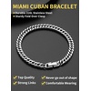 ChainsHouse Stainless Steel Cuban Link Bracelet, 6mm/8mm/12mm/17mm Width, 7.5″/8.3″/9″, Black/ 18K Gold Plated Chain Wrist Bracelets for Men Women, Send Gift Box(C: Steel-6mm width)