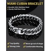 ChainsHouse Stainless Steel Cuban Link Bracelet, 6mm/8mm/12mm/17mm Width, 7.5″/8.3″/9″, Black/ 18K Gold Plated Chain Wrist Bracelets for Men Women, Send Gift Box(D: Steel-12mm width)