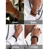 ChainsHouse Stainless Steel Cuban Link Bracelet, 6mm/8mm/12mm/17mm Width, 7.5″/8.3″/9″, Black/ 18K Gold Plated Chain Wrist Bracelets for Men Women, Send Gift Box(F: Black-8mm width)