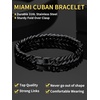 ChainsHouse Stainless Steel Cuban Link Bracelet, 6mm/8mm/12mm/17mm Width, 7.5″/8.3″/9″, Black/ 18K Gold Plated Chain Wrist Bracelets for Men Women, Send Gift Box(G: Black-8mm width)