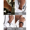 ChainsHouse Stainless Steel Cuban Link Bracelet, 6mm/8mm/12mm/17mm Width, 7.5″/8.3″/9″, Black/ 18K Gold Plated Chain Wrist Bracelets for Men Women, Send Gift Box(H: Black-6mm width)