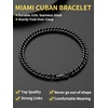 ChainsHouse Stainless Steel Cuban Link Bracelet, 6mm/8mm/12mm/17mm Width, 7.5″/8.3″/9″, Black/ 18K Gold Plated Chain Wrist Bracelets for Men Women, Send Gift Box(H: Black-6mm width)