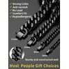 ChainsHouse Stainless Steel Cuban Link Bracelet, 6mm/8mm/12mm/17mm Width, 7.5″/8.3″/9″, Black/ 18K Gold Plated Chain Wrist Bracelets for Men Women, Send Gift Box(H: Black-6mm width)