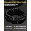 ChainsHouse Stainless Steel Cuban Link Bracelet, 6mm/8mm/12mm/17mm Width, 7.5″/8.3″/9″, Black/ 18K Gold Plated Chain Wrist Bracelets for Men Women, Send Gift Box(J: Black-17mm width)