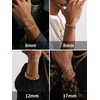 ChainsHouse Stainless Steel Cuban Link Bracelet, 6mm/8mm/12mm/17mm Width, 7.5″/8.3″/9″, Black/ 18K Gold Plated Chain Wrist Bracelets for Men Women, Send Gift Box(L: Gold-8mm width)