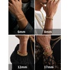 ChainsHouse Stainless Steel Cuban Link Bracelet, 6mm/8mm/12mm/17mm Width, 7.5″/8.3″/9″, Black/ 18K Gold Plated Chain Wrist Bracelets for Men Women, Send Gift Box(M: Gold-6mm width)