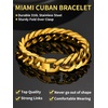 ChainsHouse Stainless Steel Cuban Link Bracelet, 6mm/8mm/12mm/17mm Width, 7.5″/8.3″/9″, Black/ 18K Gold Plated Chain Wrist Bracelets for Men Women, Send Gift Box(O: Gold-17mm width)