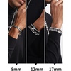 ChainsHouse Stainless Steel Cuban Link Bracelet, 6mm/8mm/12mm/17mm Width, 7.5″/8.3″/9″, Black/ 18K Gold Plated Chain Wrist Bracelets for Men Women, Send Gift Box(Q: Steel-12mm width-custom)