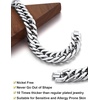 ChainsHouse Stainless Steel Cuban Link Bracelet, 6mm/8mm/12mm/17mm Width, 7.5″/8.3″/9″, Black/ 18K Gold Plated Chain Wrist Bracelets for Men Women, Send Gift Box(R: Steel-17mm width-custom)